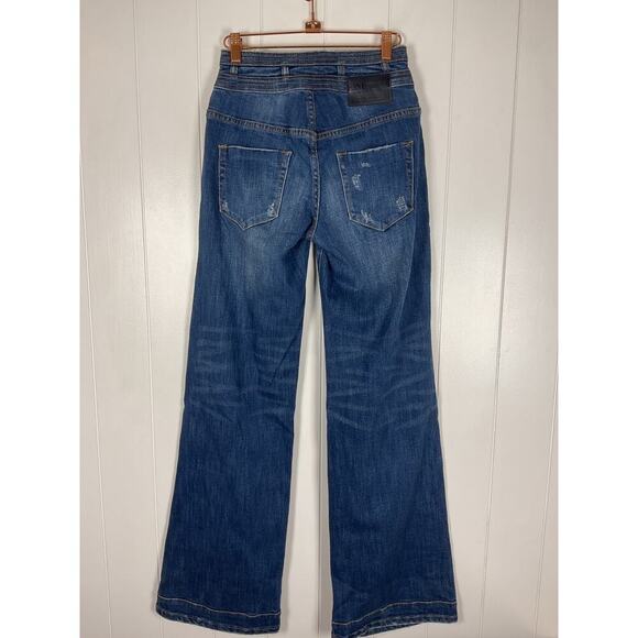 One x OneTeaspoon Womens Scarletts High Waisted Slim Leg Flared Hem Jeans SZ 26 - Picture 5 of 8